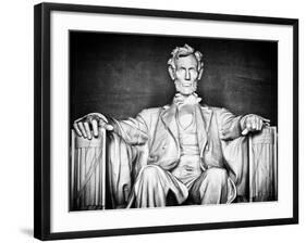 Statue of Abraham Lincoln, Washington D.C, District of Columbia, White Frame, White Frame-Philippe Hugonnard-Framed Photographic Print