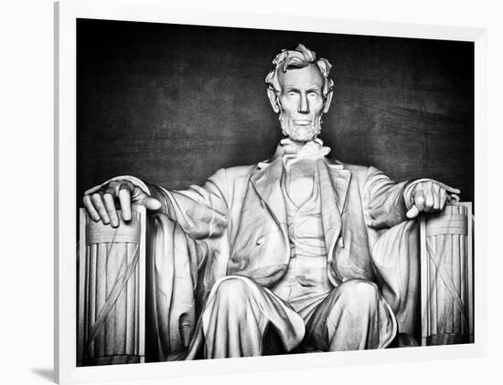 Statue of Abraham Lincoln, Washington D.C, District of Columbia, White Frame, White Frame-Philippe Hugonnard-Framed Photographic Print