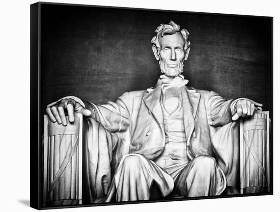 Statue of Abraham Lincoln, Washington D.C, District of Columbia, White Frame, White Frame-Philippe Hugonnard-Framed Stretched Canvas