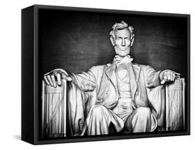 Statue of Abraham Lincoln, Washington D.C, District of Columbia, White Frame, White Frame-Philippe Hugonnard-Framed Stretched Canvas
