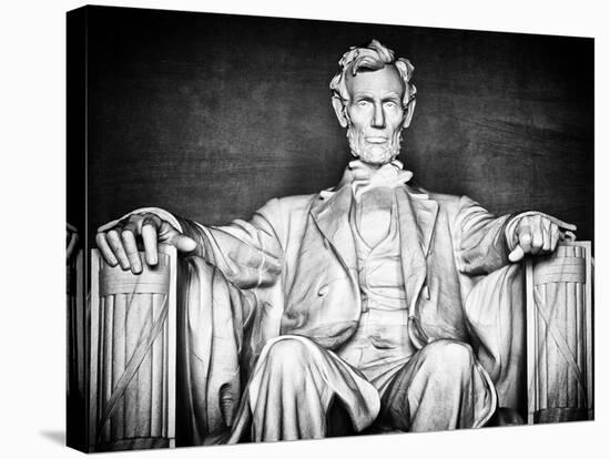 Statue of Abraham Lincoln, Washington D.C, District of Columbia, White Frame, White Frame-Philippe Hugonnard-Stretched Canvas