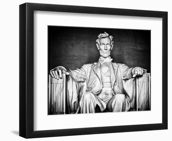 Statue of Abraham Lincoln, Washington D.C, District of Columbia, White Frame, White Frame-Philippe Hugonnard-Framed Photographic Print