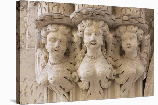 Statue of Angels Outside a Church in the Baroque City of Lecce, Puglia, Italy, Europe-Martin-Stretched Canvas