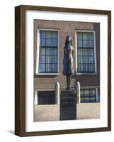 Statue of Anne Frank Outside Westerkerk, Near Her House, Amsterdam, Netherlands, Europe-Amanda Hall-Framed Photographic Print