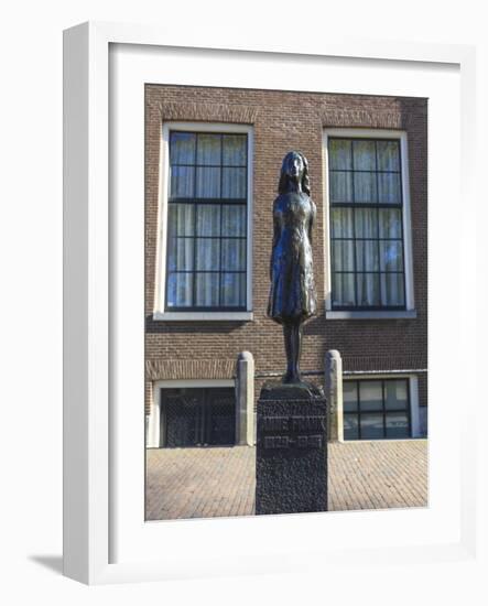 Statue of Anne Frank Outside Westerkerk, Near Her House, Amsterdam, Netherlands, Europe-Amanda Hall-Framed Photographic Print