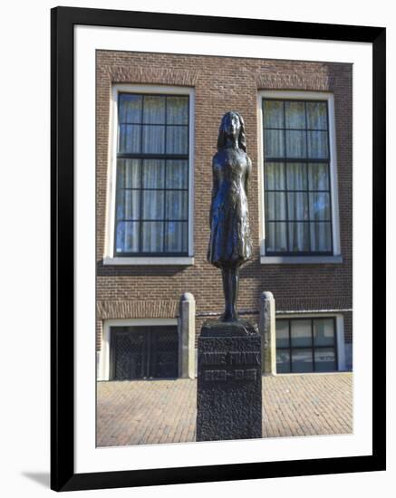 Statue of Anne Frank Outside Westerkerk, Near Her House, Amsterdam, Netherlands, Europe-Amanda Hall-Framed Photographic Print