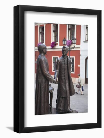 Statue of Anyos Jedlik and Gergely Czuczor in Szechenyi Square-Ian Trower-Framed Photographic Print