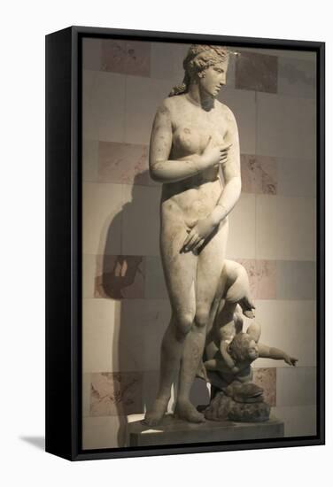 Statue of Aphrodite, Goddess of Beauty and Love-null-Framed Stretched Canvas