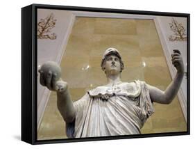 Statue of Athena, Goddess of Wisdom and Just War, and Patroness of Crafts, 2nd Century-null-Framed Stretched Canvas