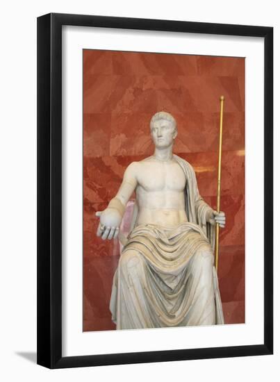 Statue of Augustus as Jupiter, First Half of 1st Century Bc-null-Framed Photographic Print