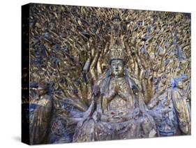 Statue of Avalokitesvara with One Thousand Arms, Dazu Buddhist Rock Sculptures, China-Kober Christian-Stretched Canvas