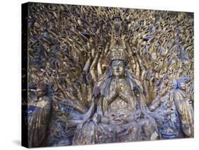 Statue of Avalokitesvara with One Thousand Arms, Dazu Buddhist Rock Sculptures, China-Kober Christian-Stretched Canvas