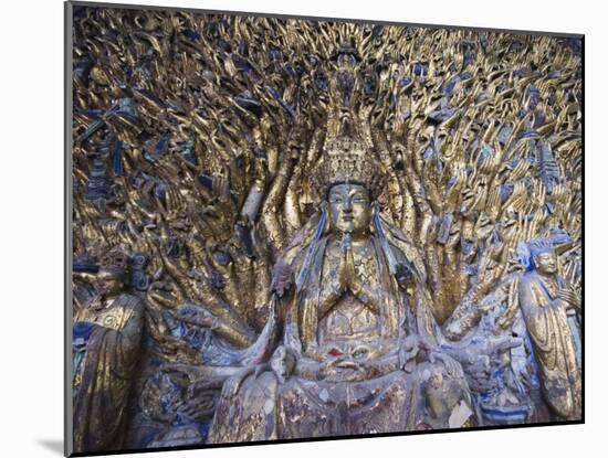 Statue of Avalokitesvara with One Thousand Arms, Dazu Buddhist Rock Sculptures, China-Kober Christian-Mounted Photographic Print