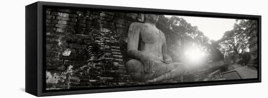 Statue of Buddha at Sunset, Sukhothai Historical Park, Sukhothai, Thailand-null-Framed Stretched Canvas