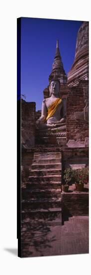 Statue of Buddha in a Temple, Ayuthaya, Bangkok, Thailand-null-Stretched Canvas