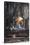 Statue of Buddha, Wat Mahathat, Ayutthaya (Unesco World Heritage List, 1991), Bangkok, Thailand-null-Stretched Canvas