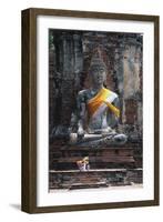 Statue of Buddha, Wat Mahathat, Ayutthaya (Unesco World Heritage List, 1991), Bangkok, Thailand-null-Framed Premium Giclee Print