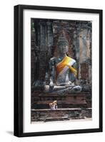 Statue of Buddha, Wat Mahathat, Ayutthaya (Unesco World Heritage List, 1991), Bangkok, Thailand-null-Framed Giclee Print