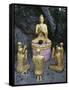 Statue of Buddha with Kneeling Faithful-null-Framed Stretched Canvas