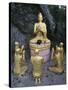 Statue of Buddha with Kneeling Faithful-null-Stretched Canvas