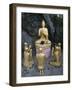 Statue of Buddha with Kneeling Faithful-null-Framed Giclee Print