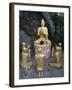 Statue of Buddha with Kneeling Faithful-null-Framed Giclee Print