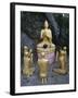 Statue of Buddha with Kneeling Faithful-null-Framed Giclee Print