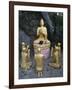 Statue of Buddha with Kneeling Faithful-null-Framed Giclee Print