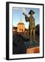 Statue of Captain Vancouver at Dusk on the Purfleet Quay, Kings Lynn, Norfolk-Peter Thompson-Framed Photographic Print