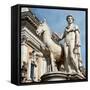 Statue of Castor at Piazza Del Campidoglio-null-Framed Stretched Canvas