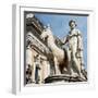 Statue of Castor at Piazza Del Campidoglio-null-Framed Photographic Print