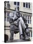 Statue of Charles Darwin Outside Public Library, Shrewsbury, Shropshire, England-null-Stretched Canvas