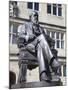 Statue of Charles Darwin Outside Public Library, Shrewsbury, Shropshire, England-null-Mounted Photographic Print