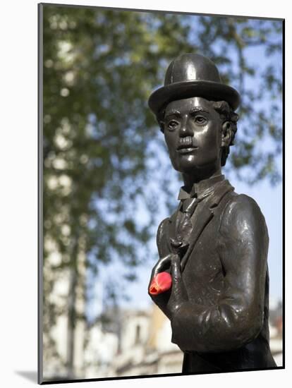 Statue of Charlie Chaplin in Leicester Square, in the Heart of London's West End-Julian Love-Mounted Photographic Print