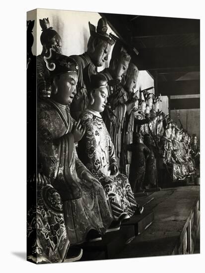 Statue of Chinese Gods at Temple-null-Stretched Canvas