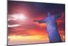 Statue of Christ the Redeemer at Sunset, Corcovado, Rio De Janeiro, Brazil, South America-Angelo-Mounted Photographic Print