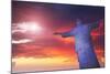 Statue of Christ the Redeemer at Sunset, Corcovado, Rio De Janeiro, Brazil, South America-Angelo-Mounted Photographic Print