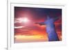 Statue of Christ the Redeemer at Sunset, Corcovado, Rio De Janeiro, Brazil, South America-Angelo-Framed Photographic Print