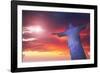 Statue of Christ the Redeemer at Sunset, Corcovado, Rio De Janeiro, Brazil, South America-Angelo-Framed Photographic Print