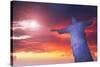 Statue of Christ the Redeemer at Sunset, Corcovado, Rio De Janeiro, Brazil, South America-Angelo-Stretched Canvas