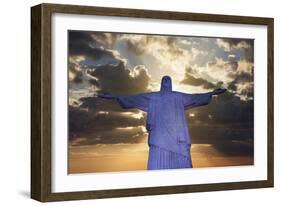 Statue of Christ the Redeemer at Sunset, Corcovado, Rio De Janeiro, Brazil, South America-Angelo-Framed Photographic Print