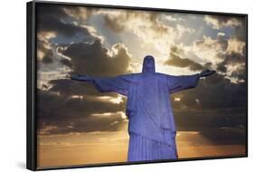 Statue of Christ the Redeemer at Sunset, Corcovado, Rio De Janeiro, Brazil, South America-Angelo-Framed Photographic Print