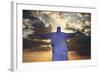 Statue of Christ the Redeemer at Sunset, Corcovado, Rio De Janeiro, Brazil, South America-Angelo-Framed Photographic Print