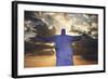 Statue of Christ the Redeemer at Sunset, Corcovado, Rio De Janeiro, Brazil, South America-Angelo-Framed Photographic Print