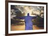 Statue of Christ the Redeemer at Sunset, Corcovado, Rio De Janeiro, Brazil, South America-Angelo-Framed Photographic Print