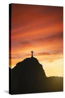 Statue of Christ the Redeemer at Sunset, Corcovado, Rio De Janeiro, Brazil, South America-Angelo-Stretched Canvas