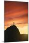 Statue of Christ the Redeemer at Sunset, Corcovado, Rio De Janeiro, Brazil, South America-Angelo-Mounted Premium Photographic Print