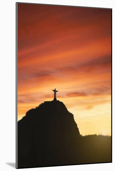 Statue of Christ the Redeemer at Sunset, Corcovado, Rio De Janeiro, Brazil, South America-Angelo-Mounted Photographic Print