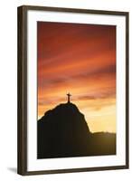 Statue of Christ the Redeemer at Sunset, Corcovado, Rio De Janeiro, Brazil, South America-Angelo-Framed Photographic Print