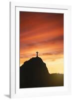 Statue of Christ the Redeemer at Sunset, Corcovado, Rio De Janeiro, Brazil, South America-Angelo-Framed Photographic Print